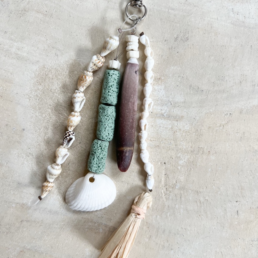 Bohemian Shell and Bead Keychain